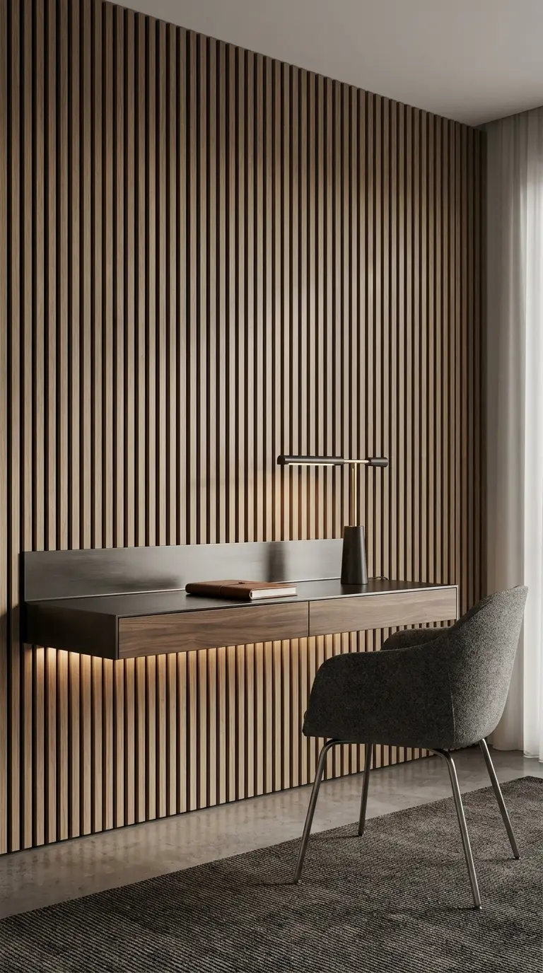 Acoustic Wood Veneer Wall Panels for Home Theater Interiors